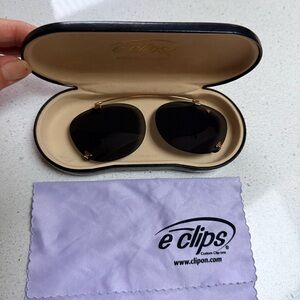 E Clips Black Clip-On Sunglasses
